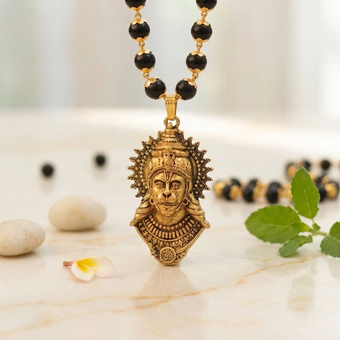 Hanuman Raksha Pendant with Karungali Mala