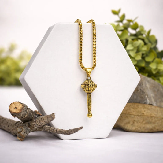 Hanuman Gada Pendant with Chain | Gold Finish | Spiritual Jewellery