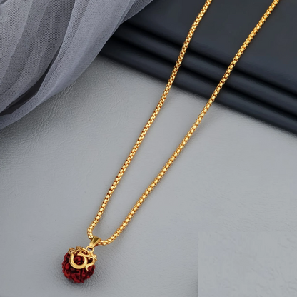 Rudraksha Pendant Chain with Om Design