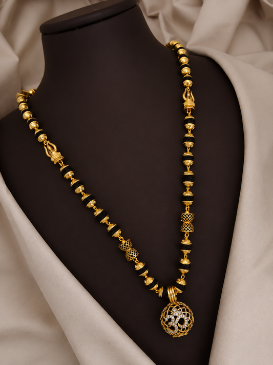 Shivling Trishul Design Rudraksha Mala With Om Pendent