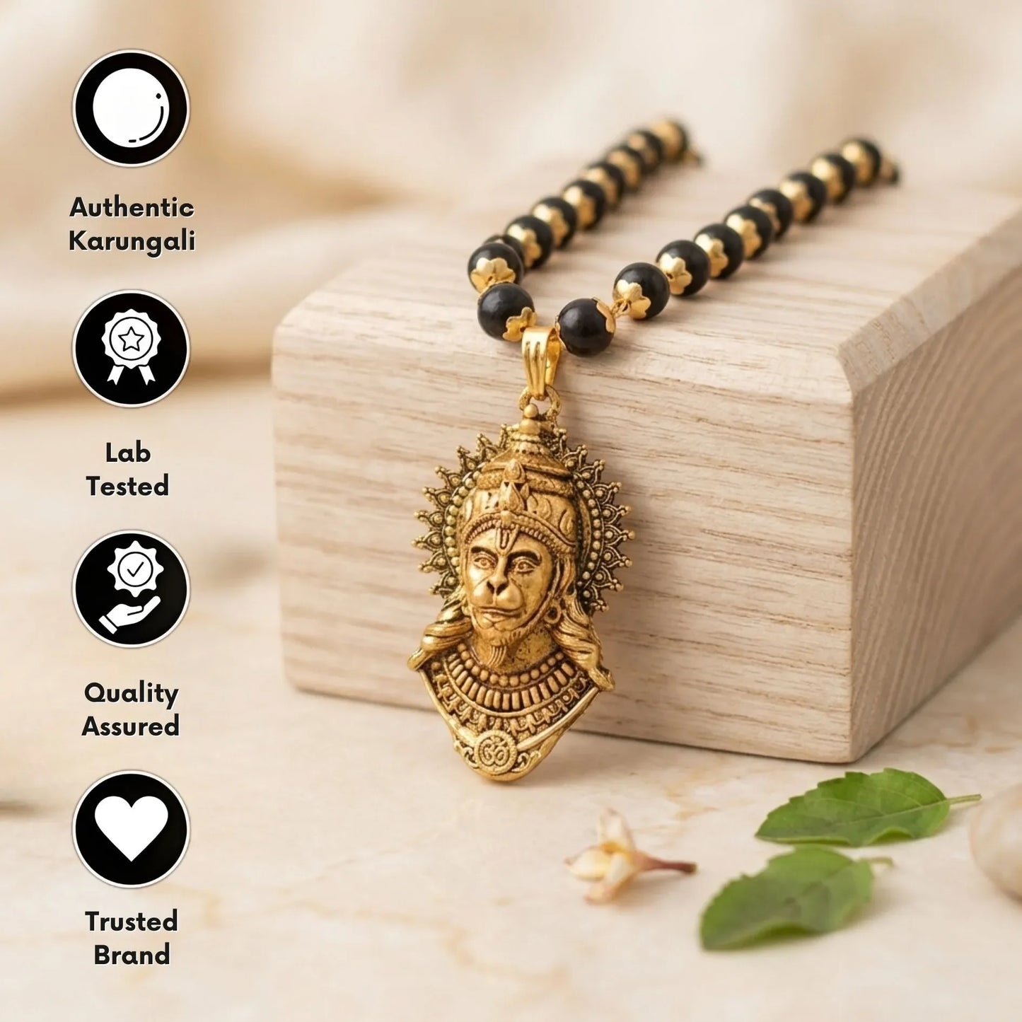 Hanuman Raksha Pendant with Karungali Mala